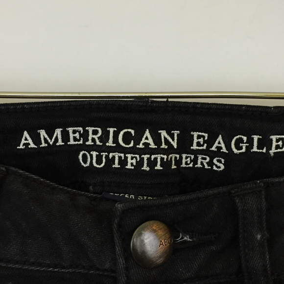 AEO black jegging skinny distressed jeans stretch - Picture 6 of 8